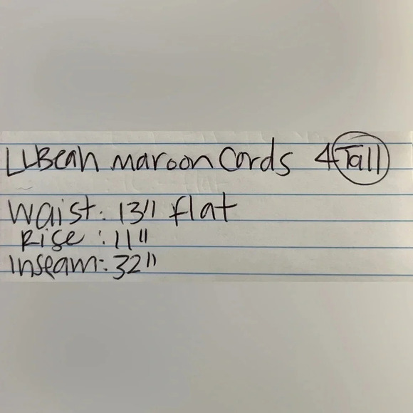 LL Bean sz 4 Tall Maroon Corduroy Slacks Pants Chinos Officewear Dark Academia - Picture 8 of 8